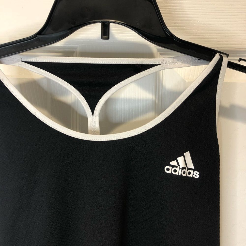 Adidas climalite black and white racerback athletic tank top, size small - Picture 4 of 11